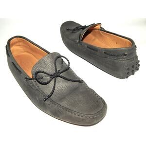 Tods Lloyd Gray Leather Loafer Size 9 US Made in Italy